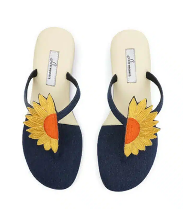 Sunshine Embriodered Flats Yellow online shoes women footwear women Sole Weavers ladies shoes designer in thane